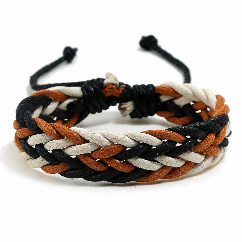 Wholesale Handwoven Colorful Waxed Thread Bracelet