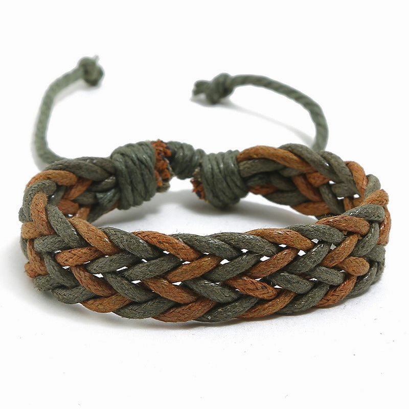 Wholesale Handwoven Colorful Waxed Thread Bracelet