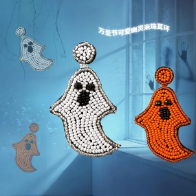 Wholesale Handwoven Ghost Rice Beads Earrings