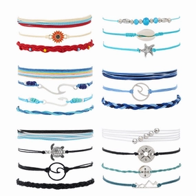 Wholesale Handwoven Turtle Wave Sunflower Chrysanthemum Alloy Bracelet