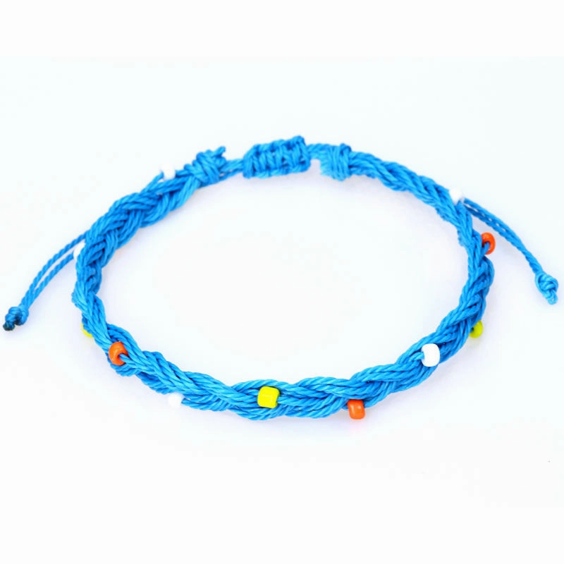 Wholesale Handwoven Waterproof Waxed Thread and Rice Beads Bracelet