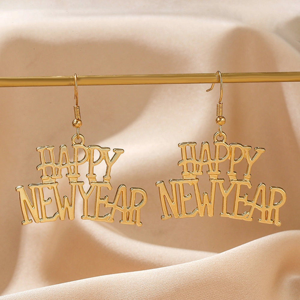 Wholesale Happy New Year Earrings