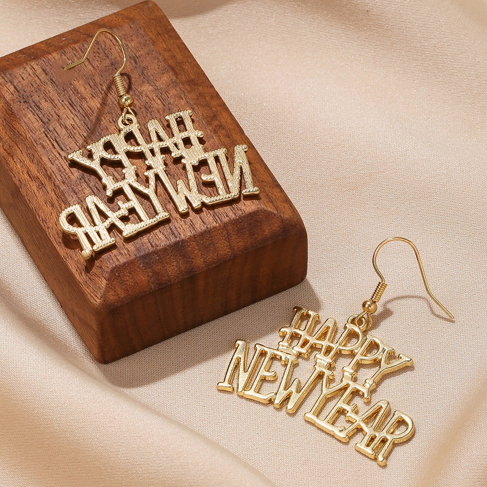 Wholesale Happy New Year Earrings