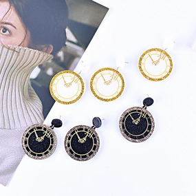 Wholesale Happy New Year Pocket Watch Earrings