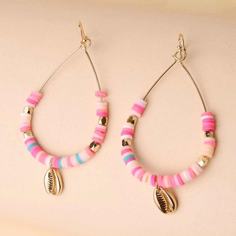 Wholesale Hawaiian Beach Shells Metal Earrings