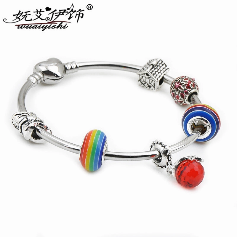 Wholesale Heart Alloy Beaded Bracelet