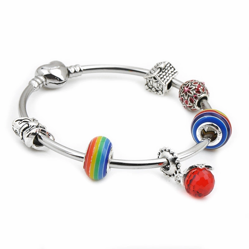 Wholesale Heart Alloy Beaded Bracelet