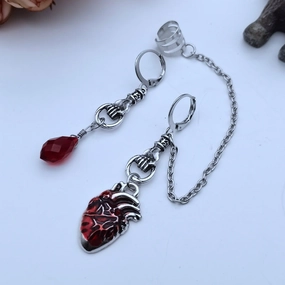 Wholesale Heart Asymmetry Vampire Ghost Alloy Earrings