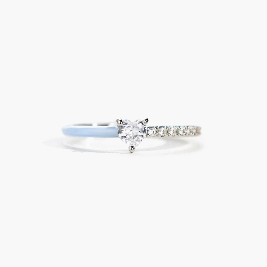 Wholesale Heart Baguette Zirconia Sterling Silver Rings