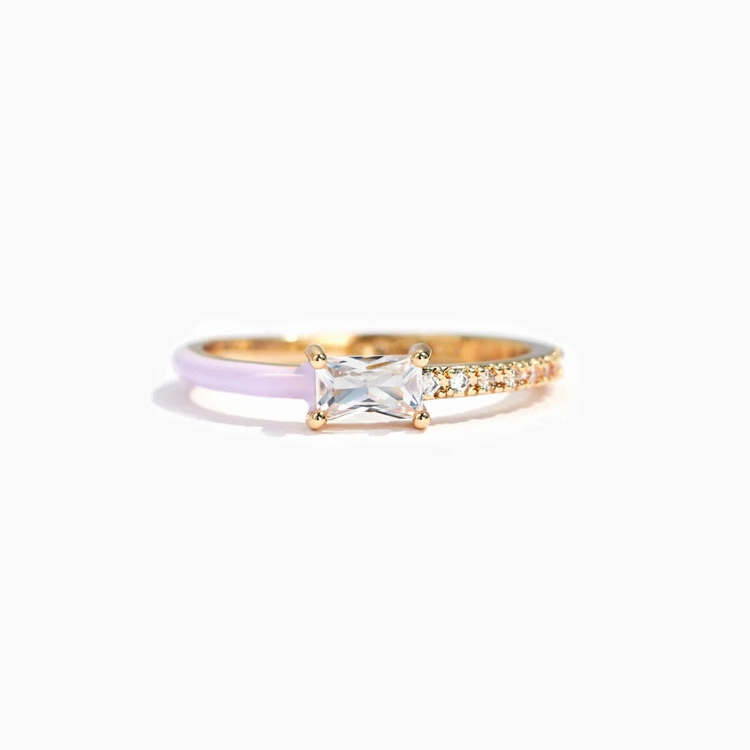 Wholesale Heart Baguette Zirconia Sterling Silver Rings