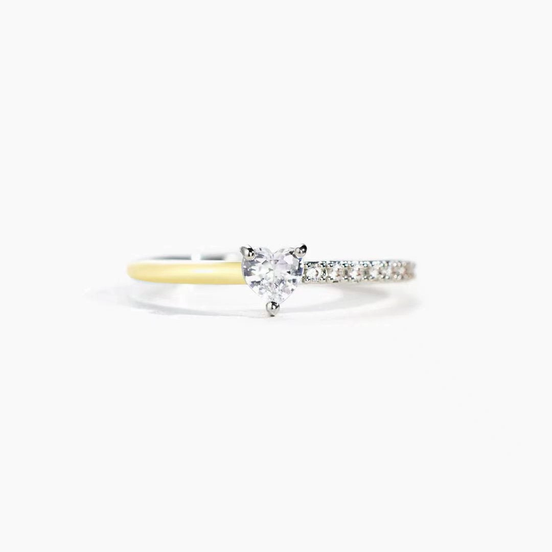 Wholesale Heart Baguette Zirconia Sterling Silver Rings