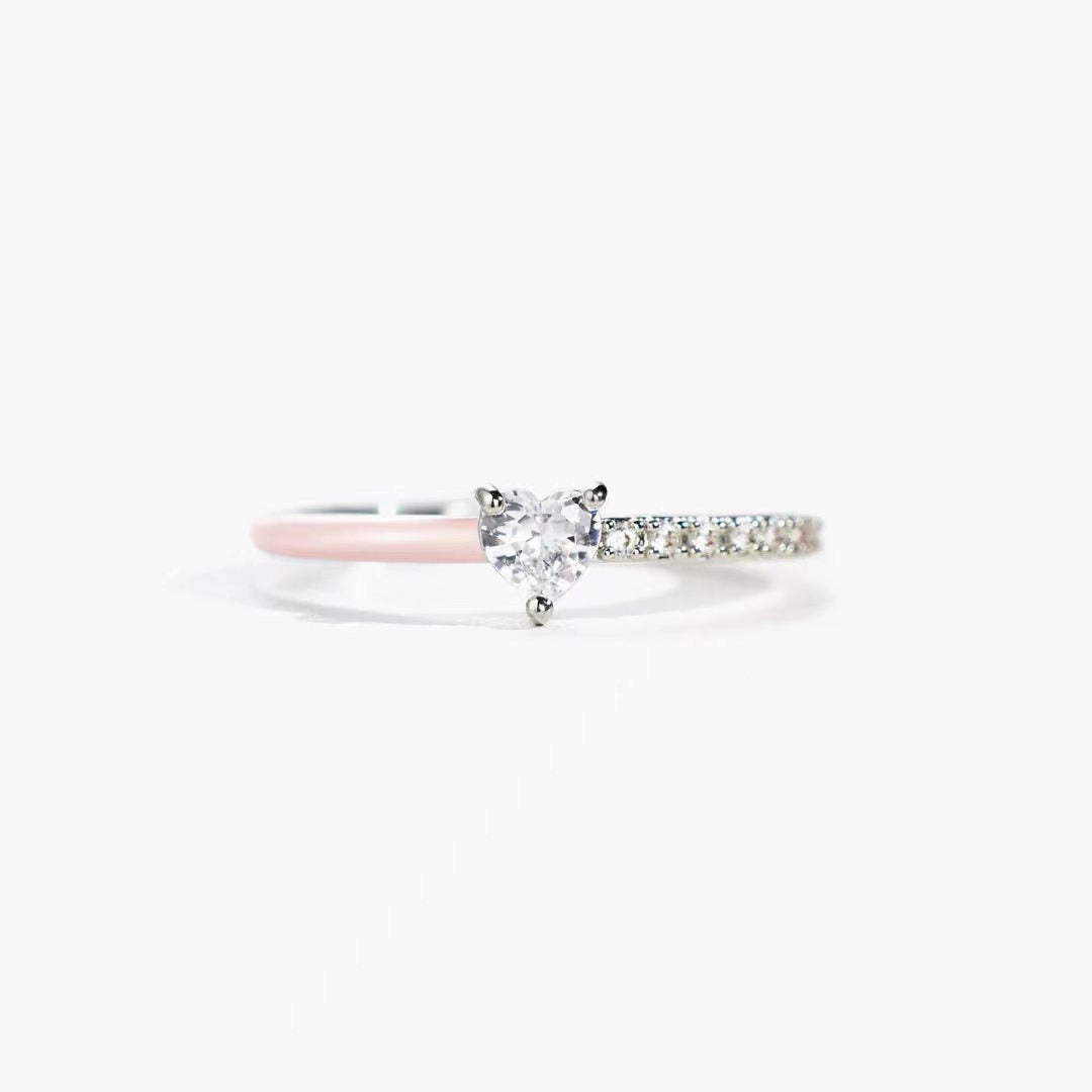 Wholesale Heart Baguette Zirconia Sterling Silver Rings