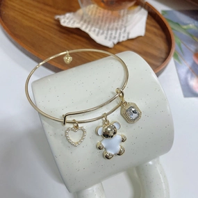 Wholesale Heart Bear with Diamonds Alloy Bracelet