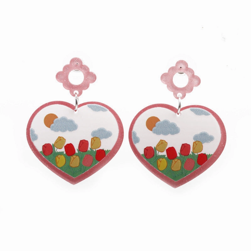Wholesale Heart Butterfly Acrylic Earrings