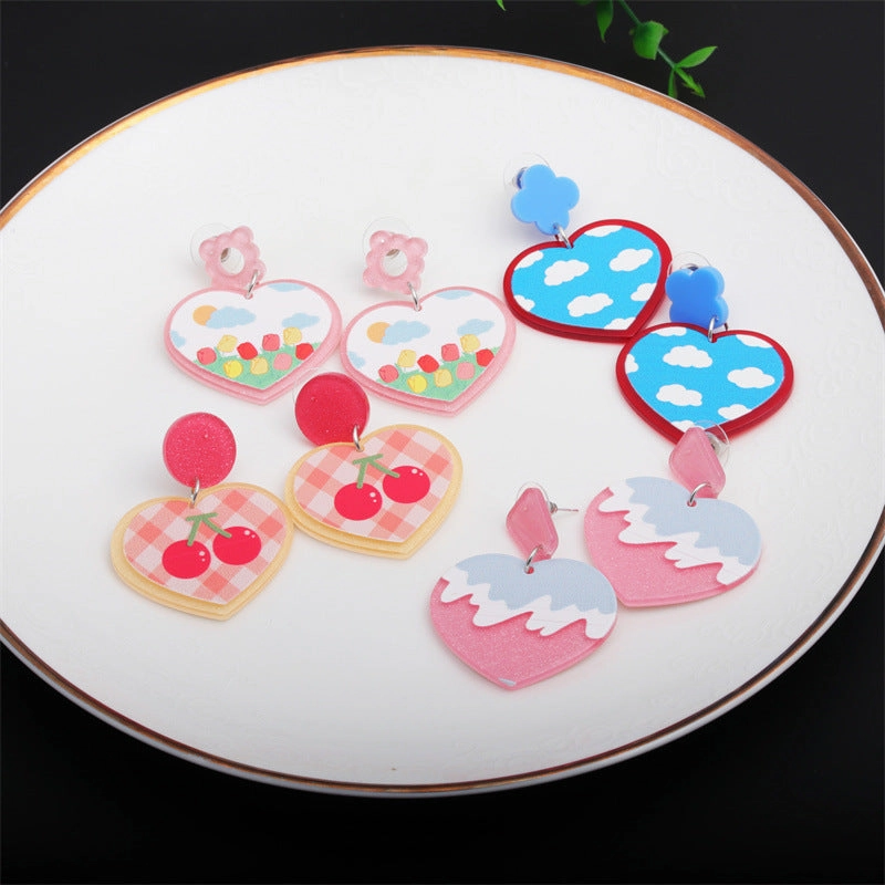 Wholesale Heart Butterfly Acrylic Earrings