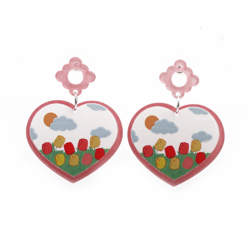 Wholesale Heart Butterfly Acrylic Earrings