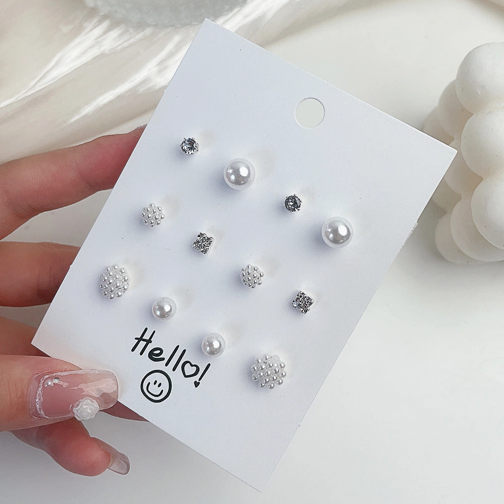 Wholesale Heart Butterfly Ear Studs Set Alloy Earrings