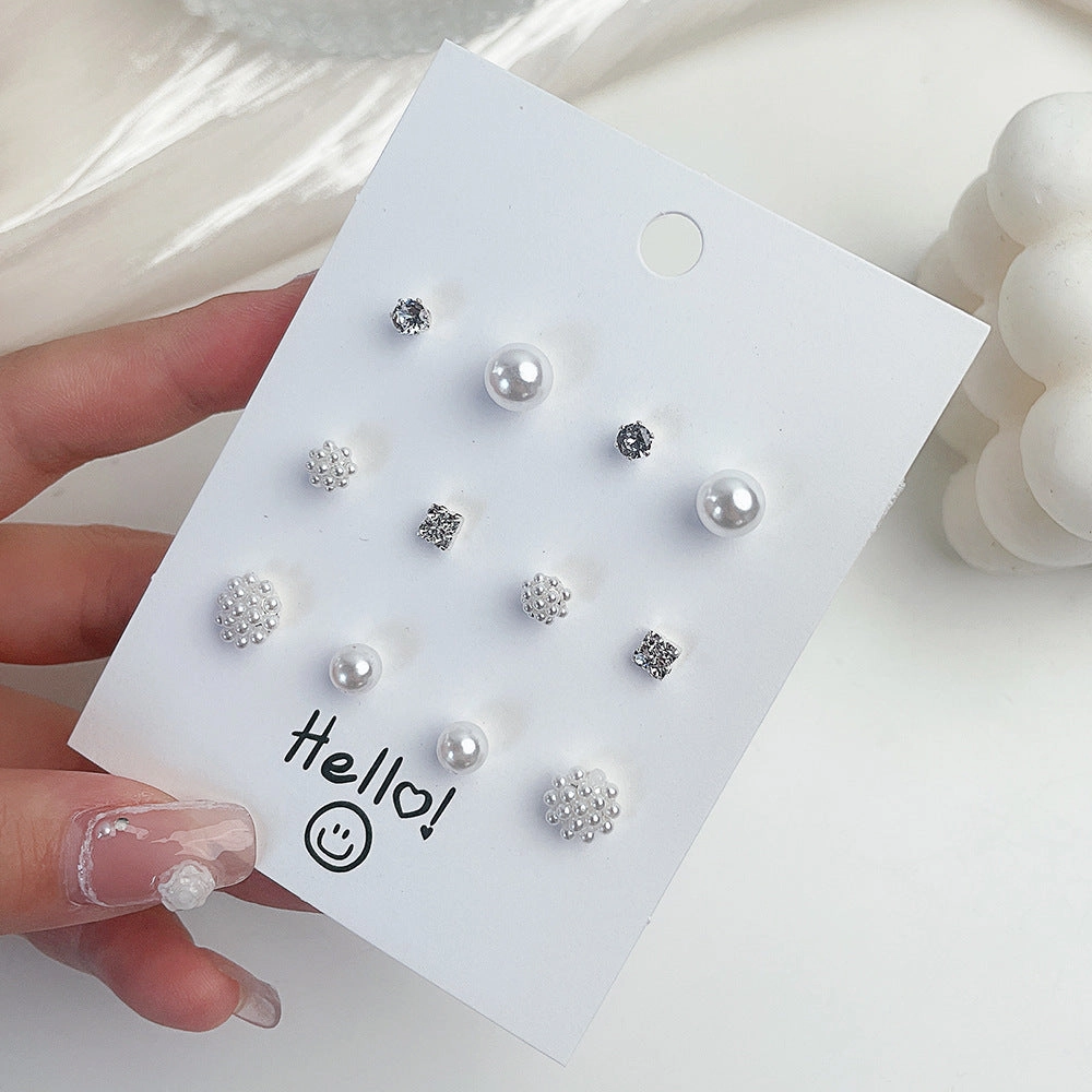 Wholesale Heart Butterfly Ear Studs Set Alloy Earrings