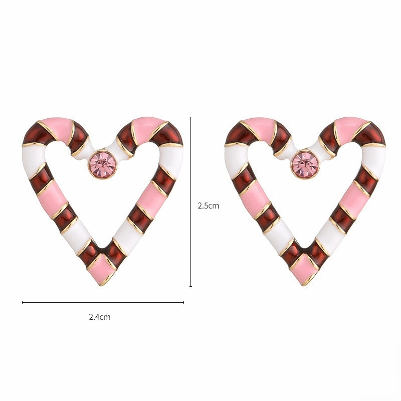 Wholesale Heart Butterfly Oil Drip Copper Earrings