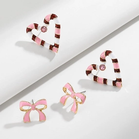 Wholesale Heart Butterfly Oil Drip Copper Earrings