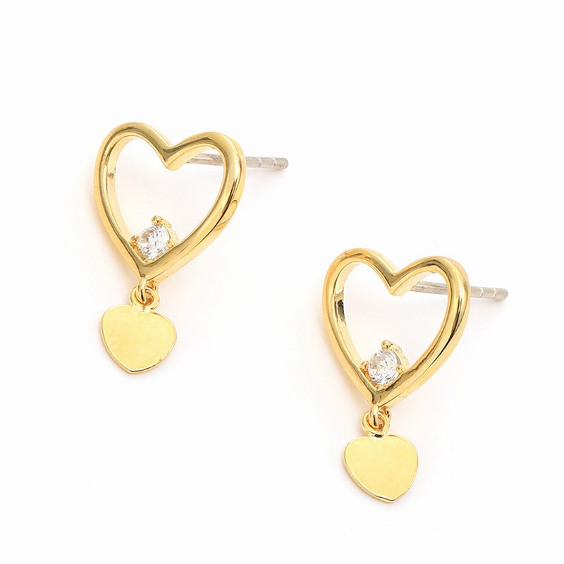Wholesale Heart Copper Ear Studs