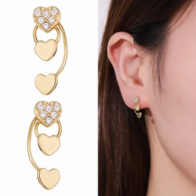 Wholesale Heart Copper Ear Studs