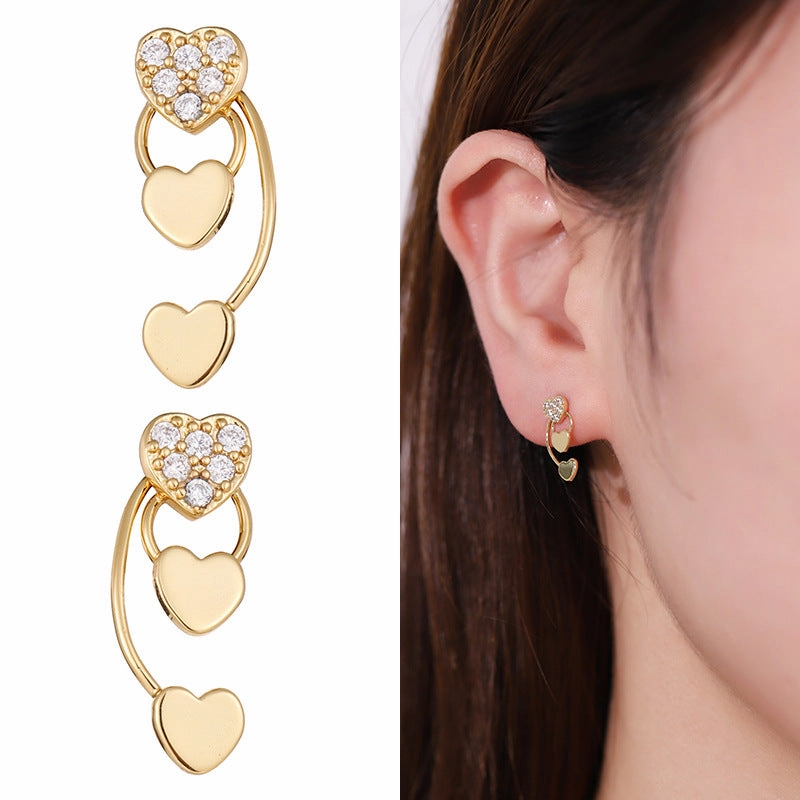 Wholesale Heart Copper Ear Studs