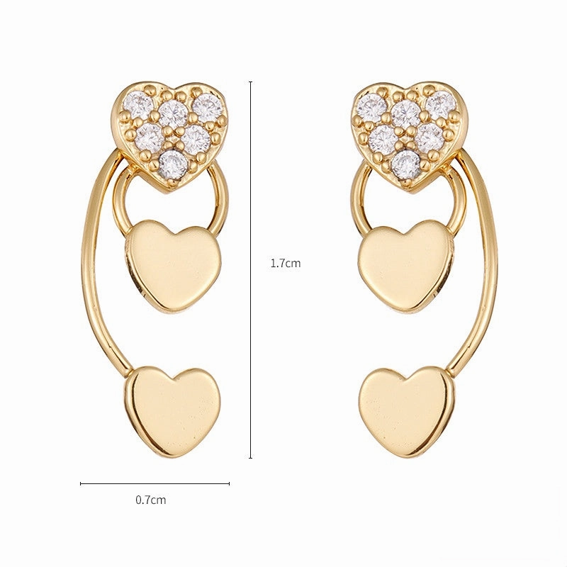 Wholesale Heart Copper Ear Studs