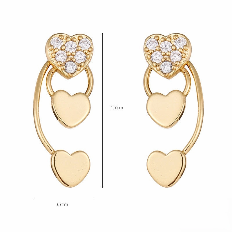 Wholesale Heart Copper Ear Studs