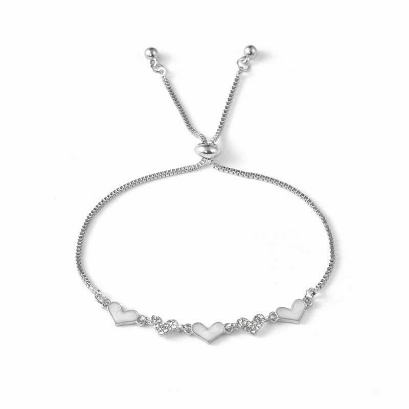 Wholesale Heart Elastic Alloy Bracelet