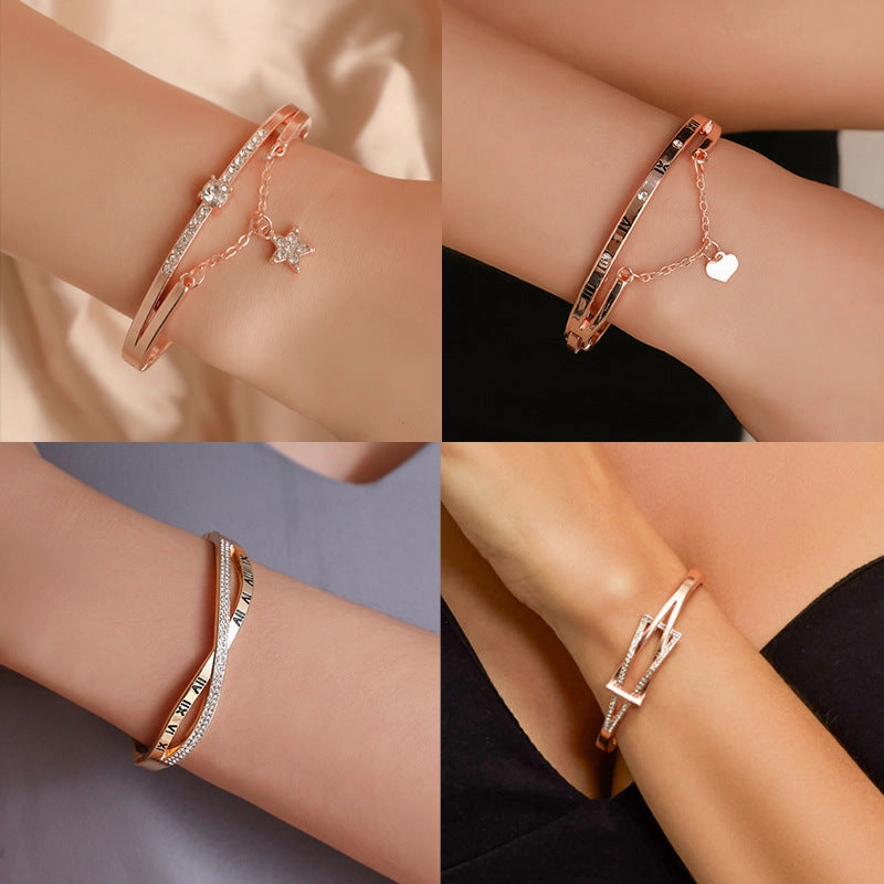Wholesale Heart Geometric Crystal Bracelet