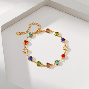 Wholesale Heart Glass Beads Bracelet