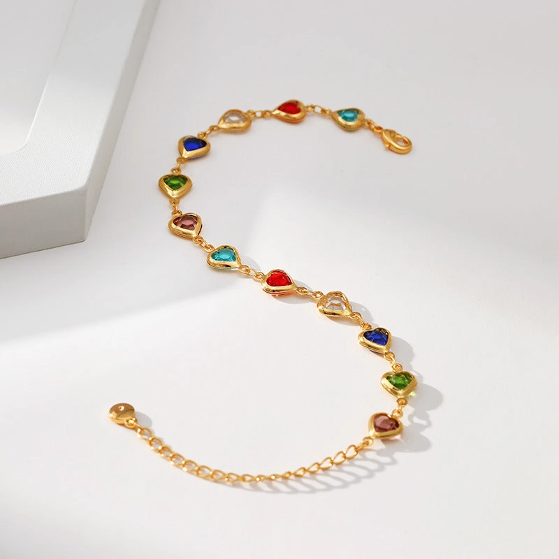 Wholesale Heart Glass Beads Bracelet