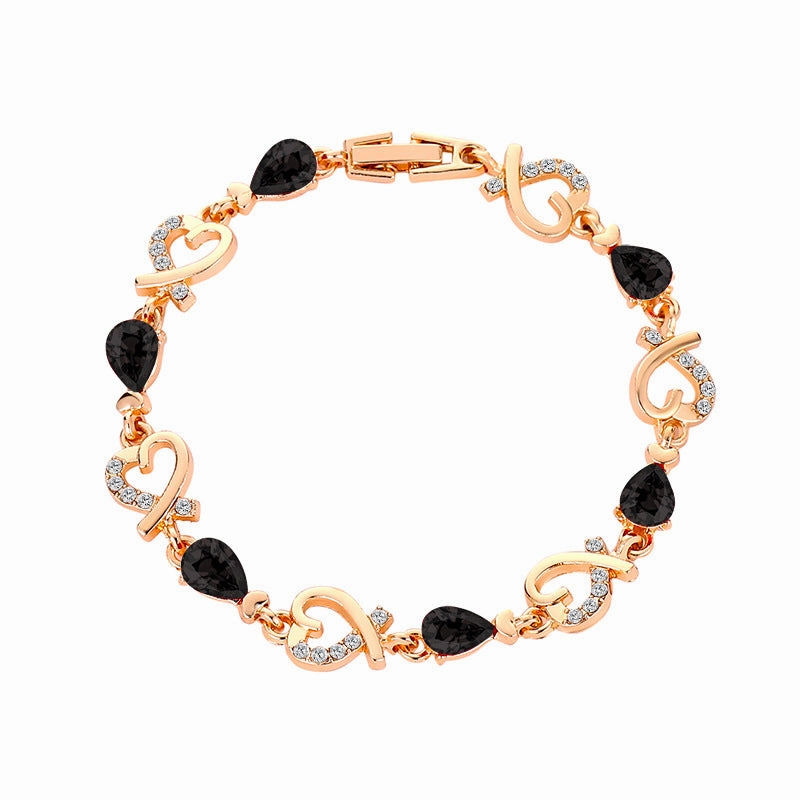 Wholesale Heart Hollow Flower Diamond Alloy Bracelet
