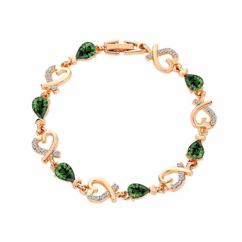 Wholesale Heart Hollow Flower Diamond Alloy Bracelet