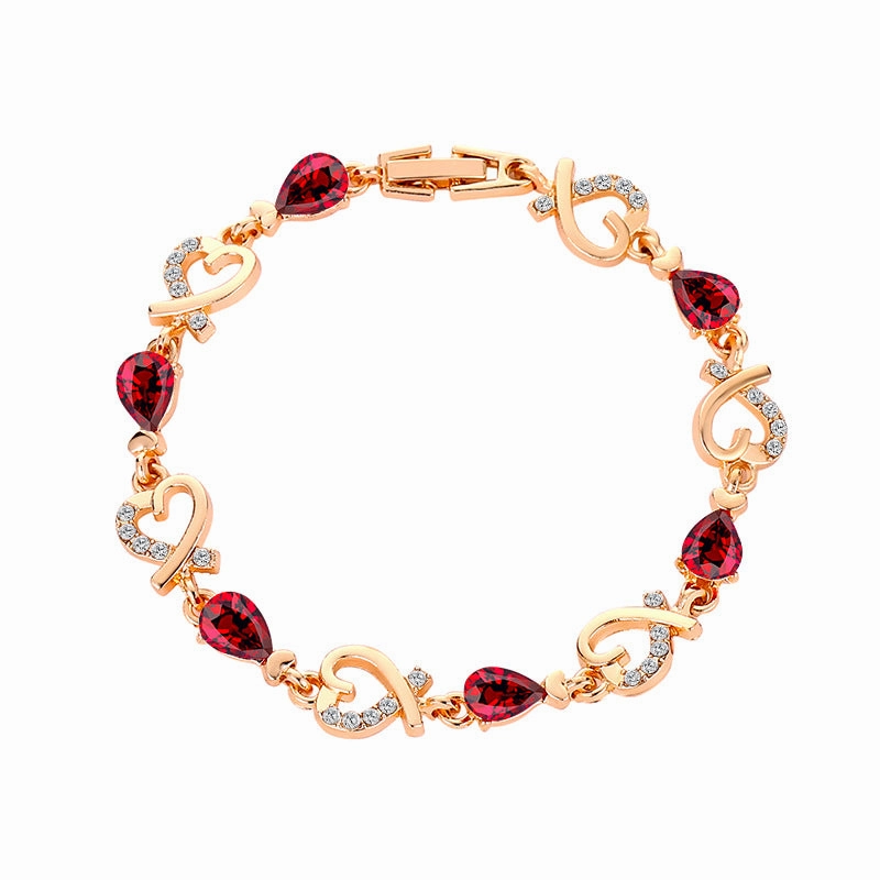 Wholesale Heart Hollow Flower Diamond Alloy Bracelet