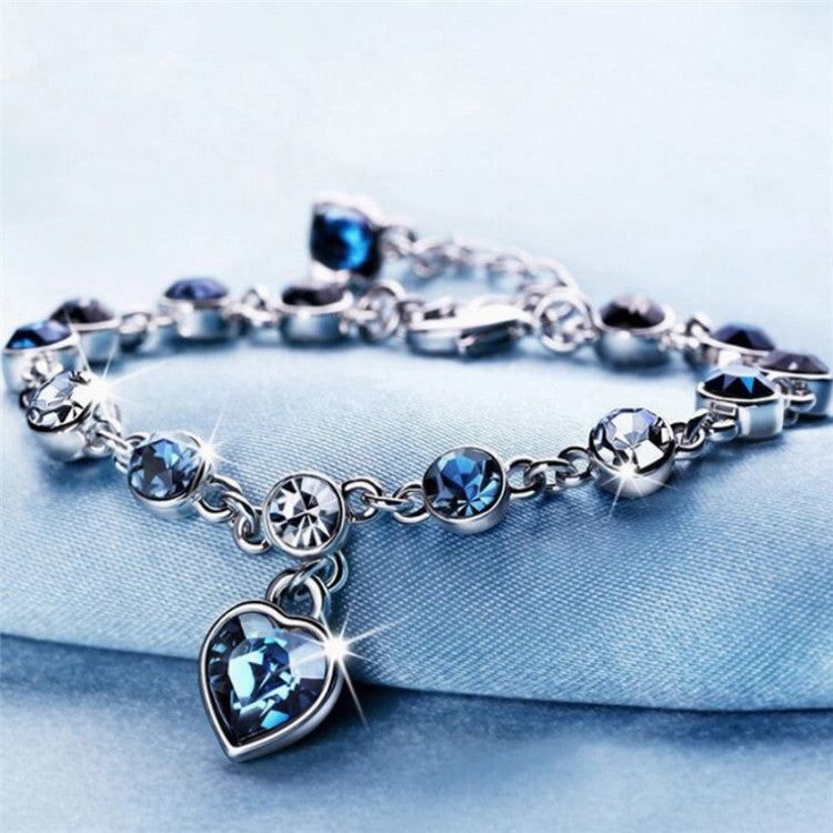 Wholesale Heart of the Ocean Heart Diamond Metal Bracelet