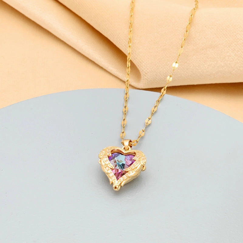 Wholesale Heart of the Ocean Titanium Steel Necklaces