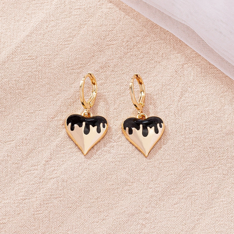 Wholesale Heart Oil Alloy Earrings