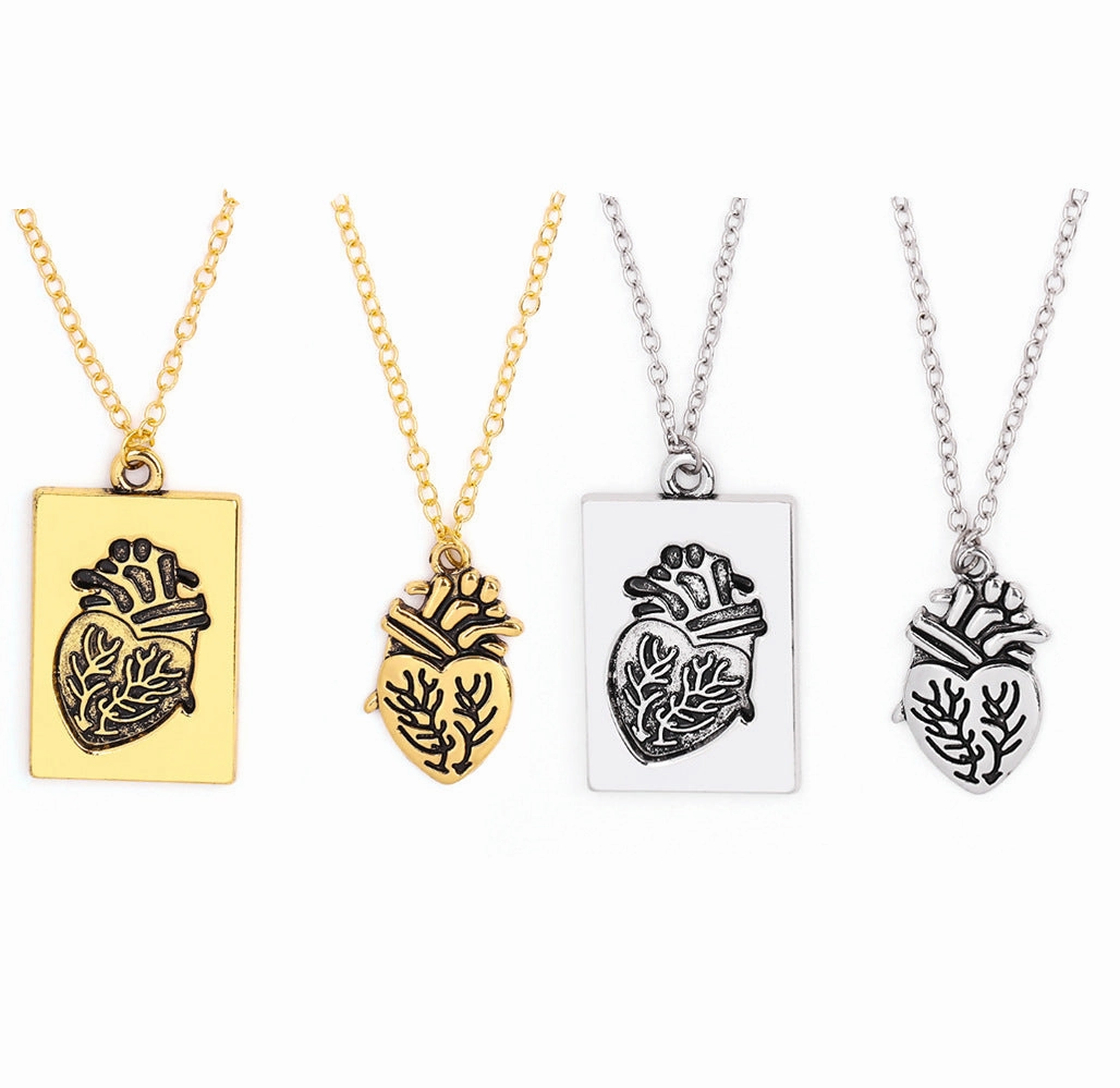 Wholesale Heart Pair Necklace Gold Silver Couple Alloy Necklace