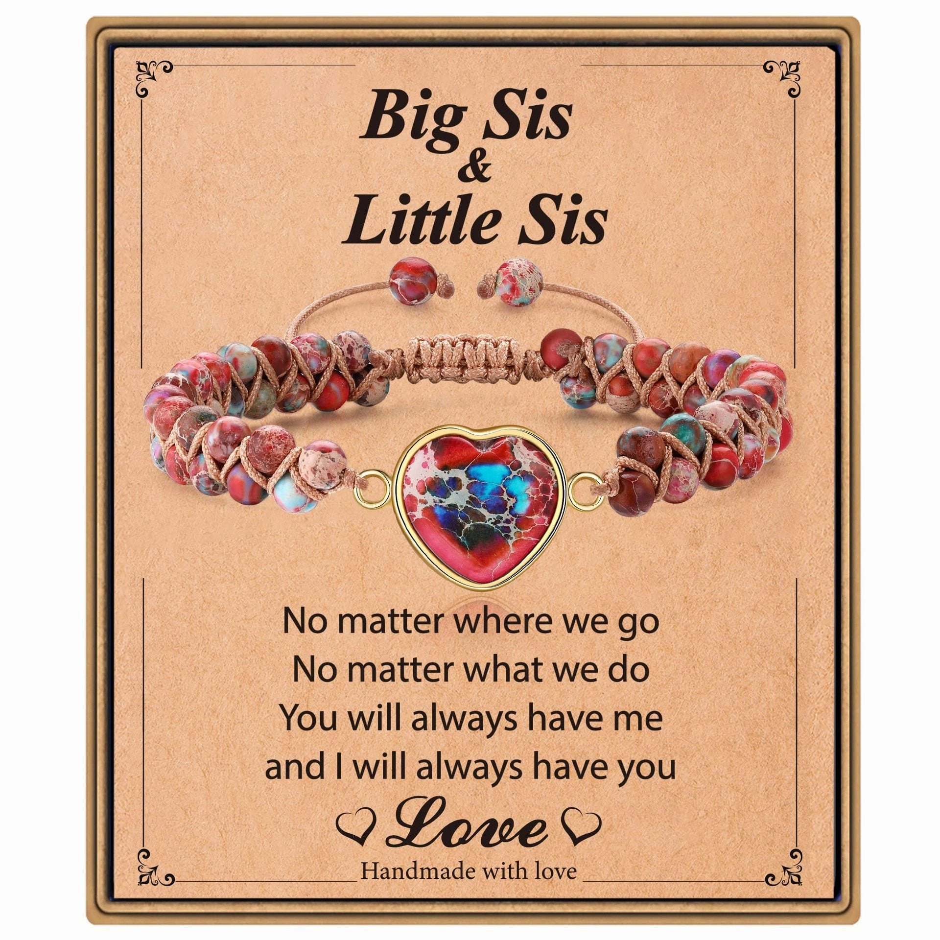 Wholesale Heart Pendant Bracelet Double Braided Friendship Bracelet