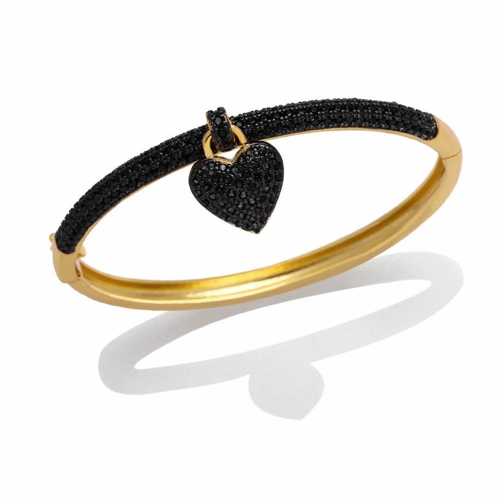 Wholesale Heart Pendant Gold Plated Copper Bracelet
