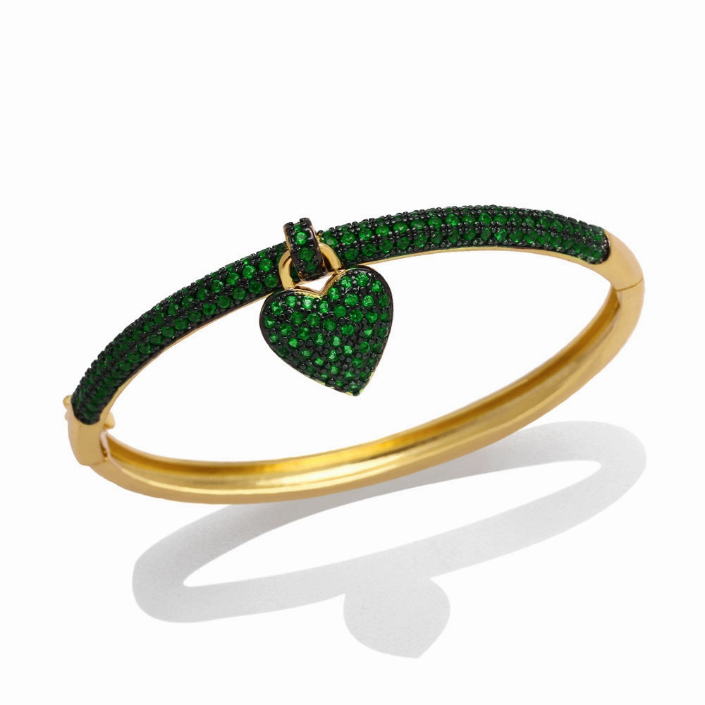 Wholesale Heart Pendant Gold Plated Copper Bracelet