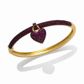 Wholesale Heart Pendant Gold Plated Copper Bracelet