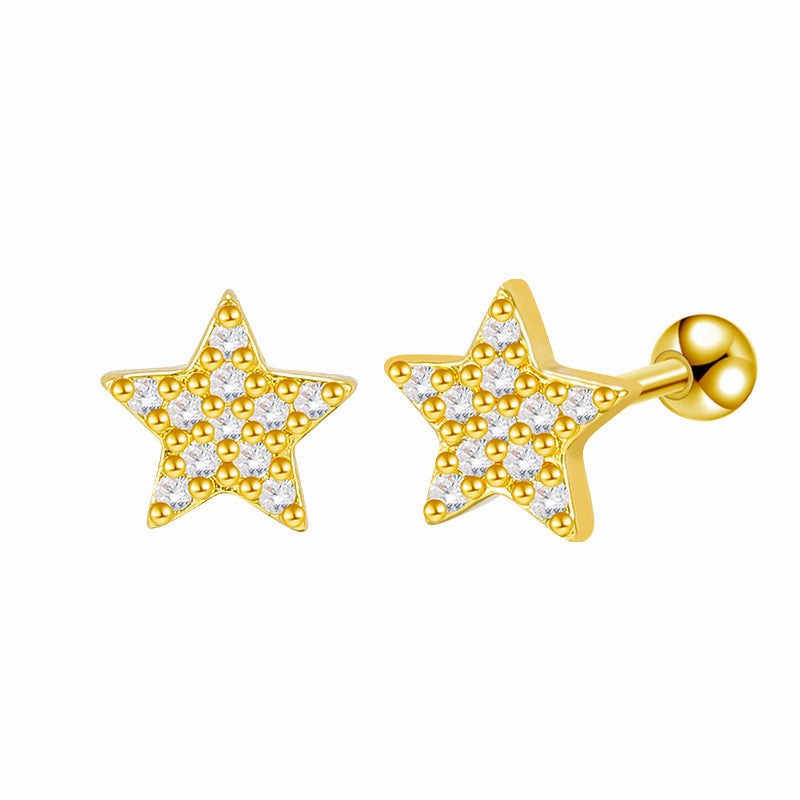 Wholesale Heart Pentagram Bow Earrings Copper