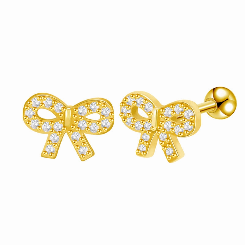 Wholesale Heart Pentagram Bow Earrings Copper