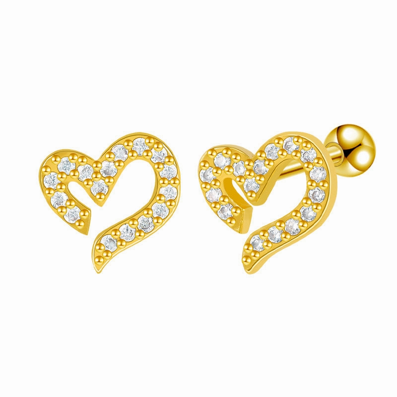 Wholesale Heart Pentagram Bow Earrings Copper