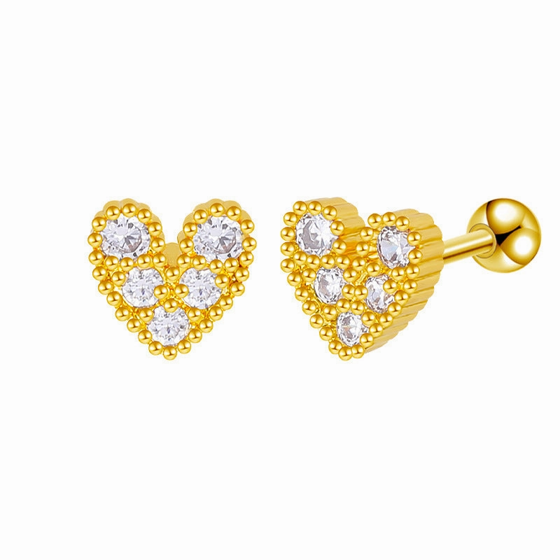 Wholesale Heart Pentagram Bow Earrings Copper