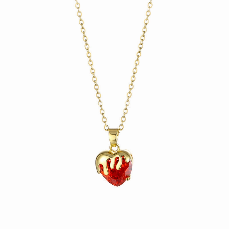 Wholesale Heart Shape Crystal Necklace Stainless Steel