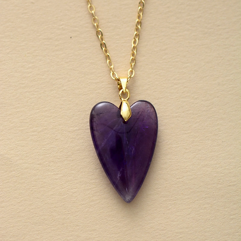Wholesale Heart Shape Crystal Plated 18K Gold Chain Pendant Necklace